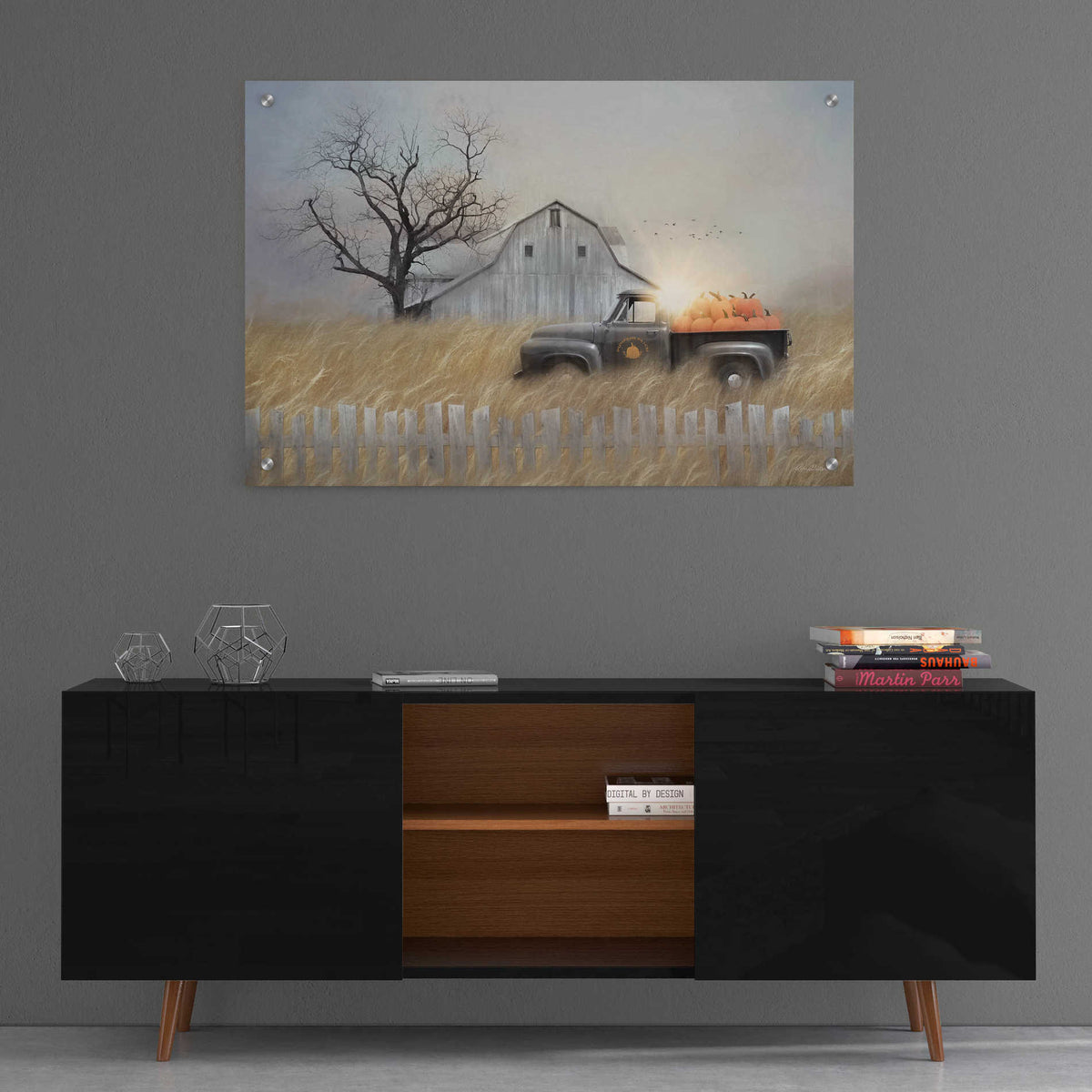 Epic Art 'Fall Pumpkin Harvest' by Lori Deiter, Acrylic Glass Wall Art,36x24