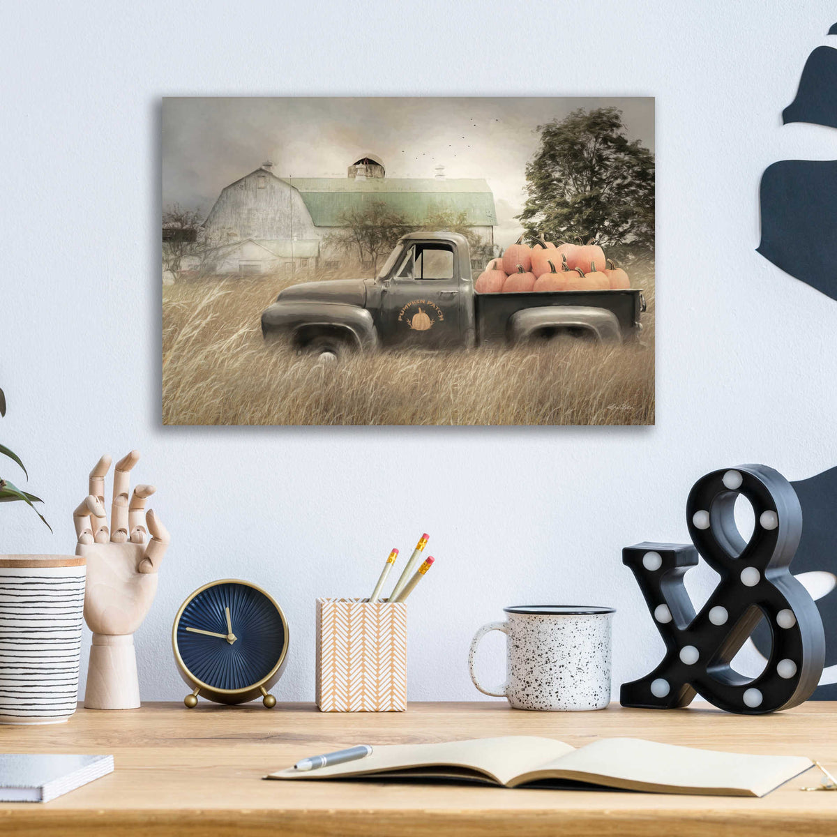 Epic Art 'Happy Harvest Truck' by Lori Deiter, Acrylic Glass Wall Art,16x12
