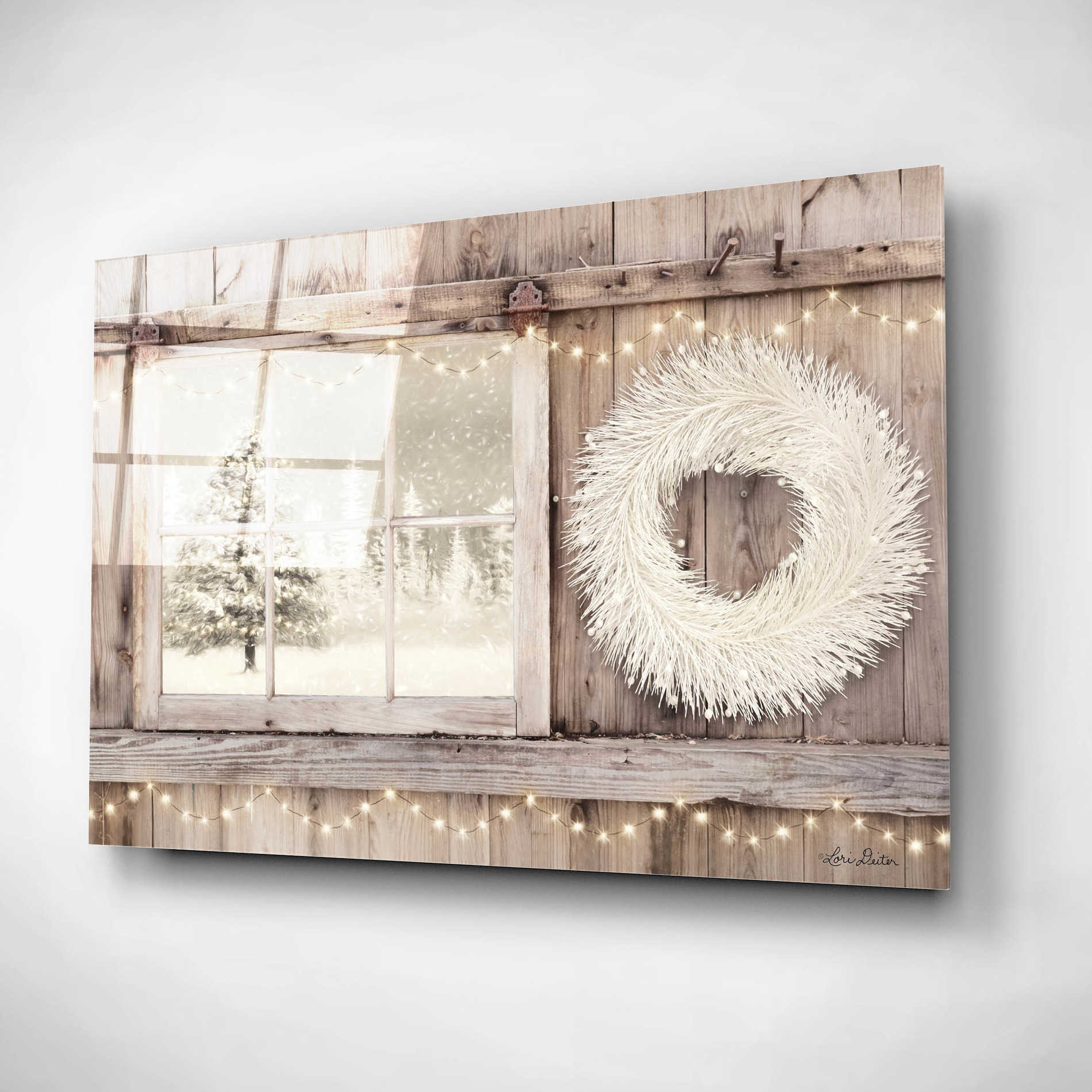 Epic Art 'Winter White View' by Lori Deiter, Acrylic Glass Wall Art,16x12