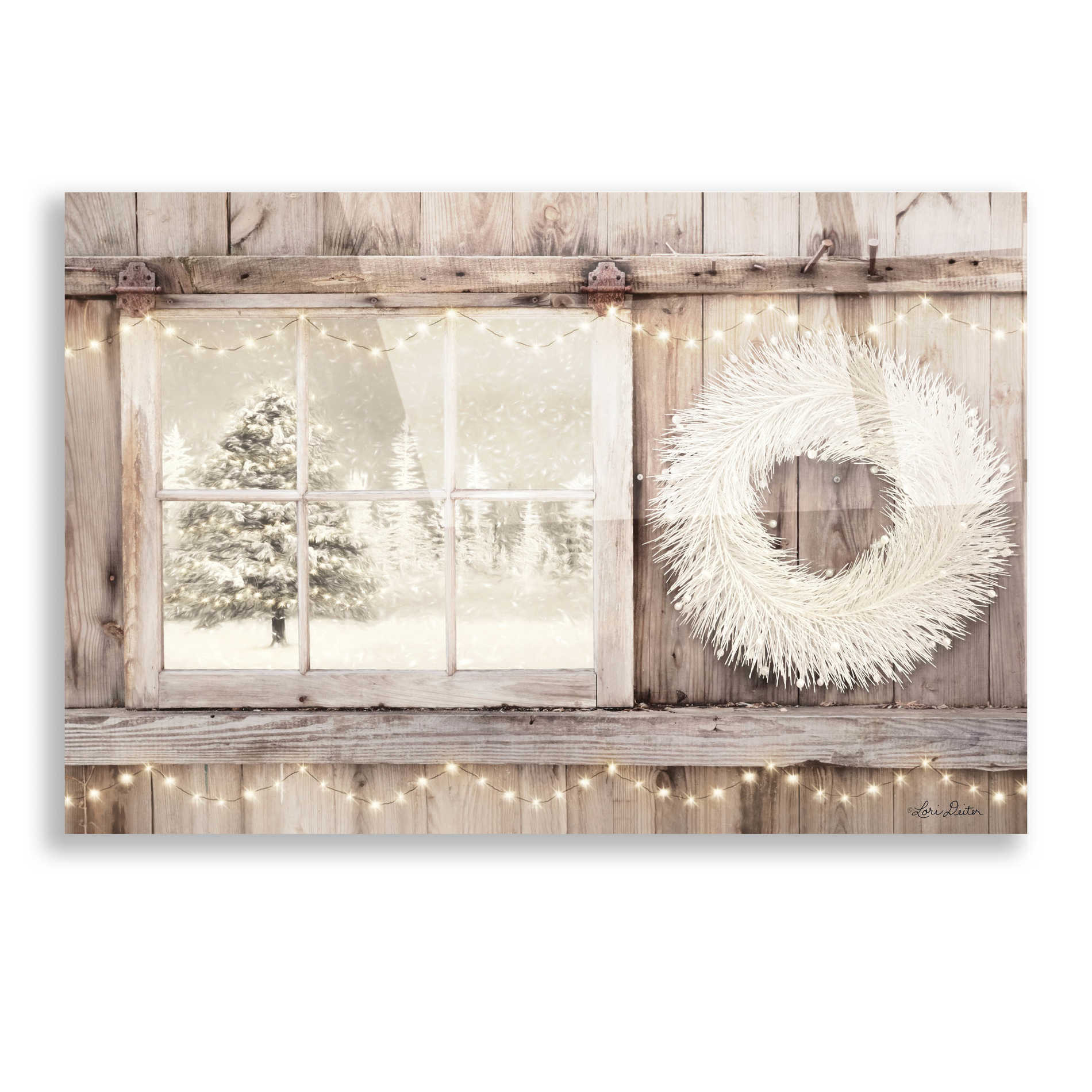 Epic Art 'Winter White View' by Lori Deiter, Acrylic Glass Wall Art,16x12