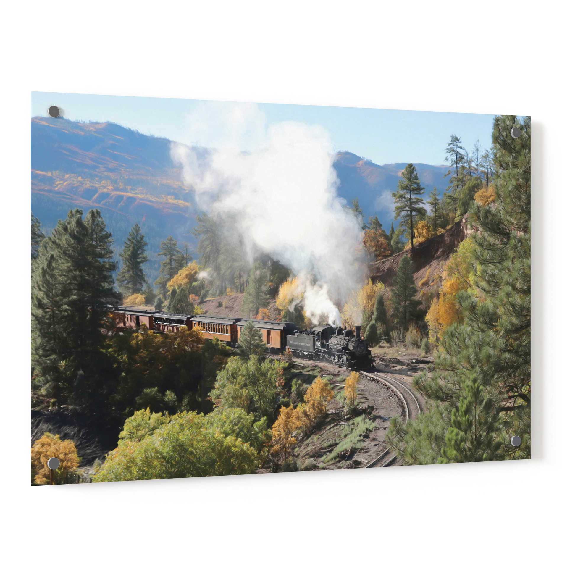 Epic Art 'Durango Silverton Train IV' by Lori Deiter, Acrylic Glass Wall Art,36x24