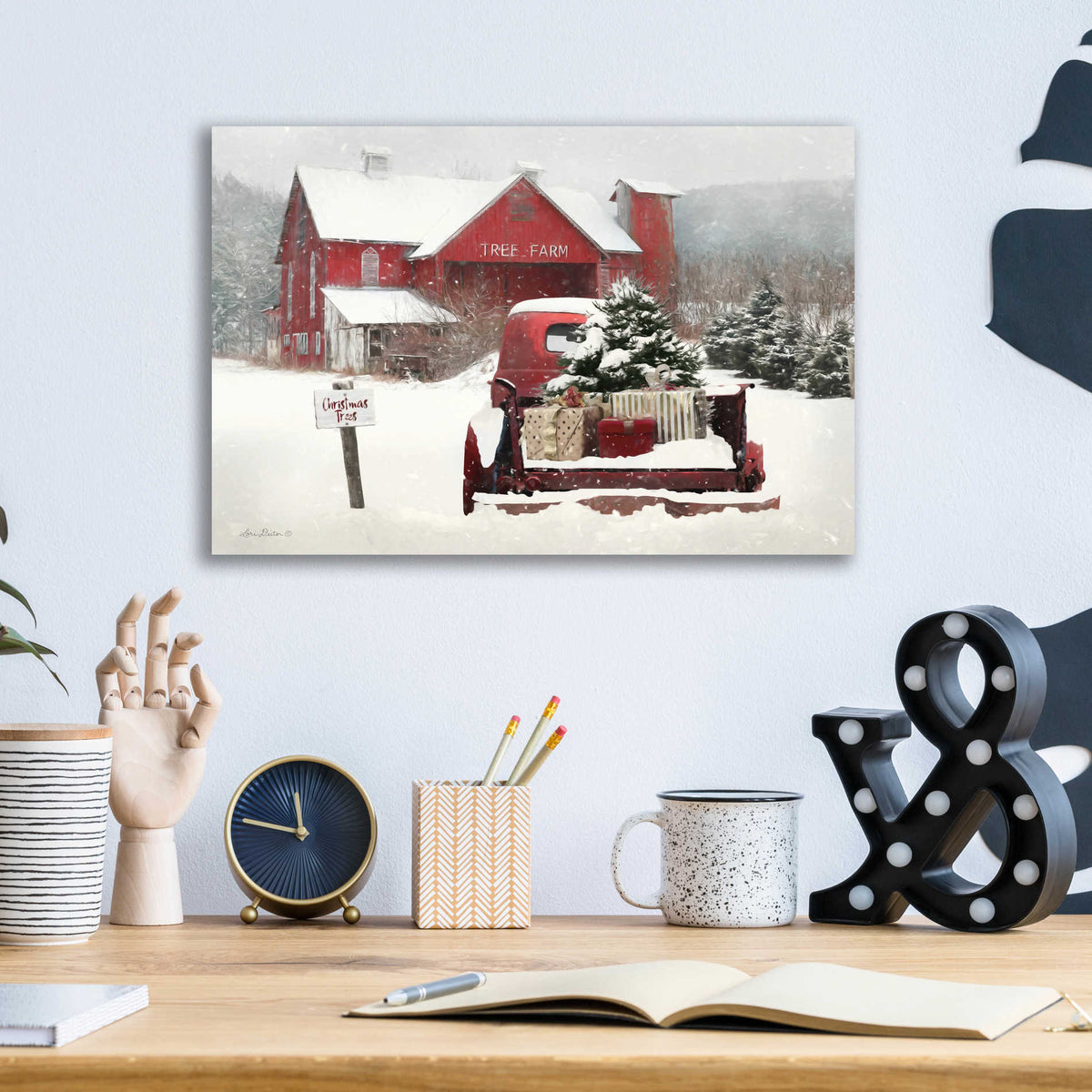 Epic Art 'Tree Farm Christmas' by Lori Deiter, Acrylic Glass Wall Art,16x12