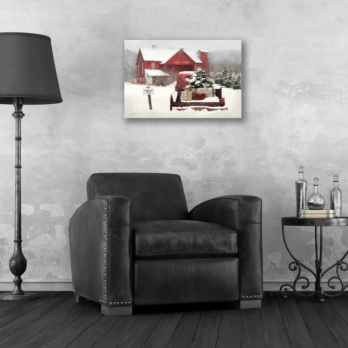Epic Art 'Tree Farm Christmas' by Lori Deiter, Acrylic Glass Wall Art,24x16