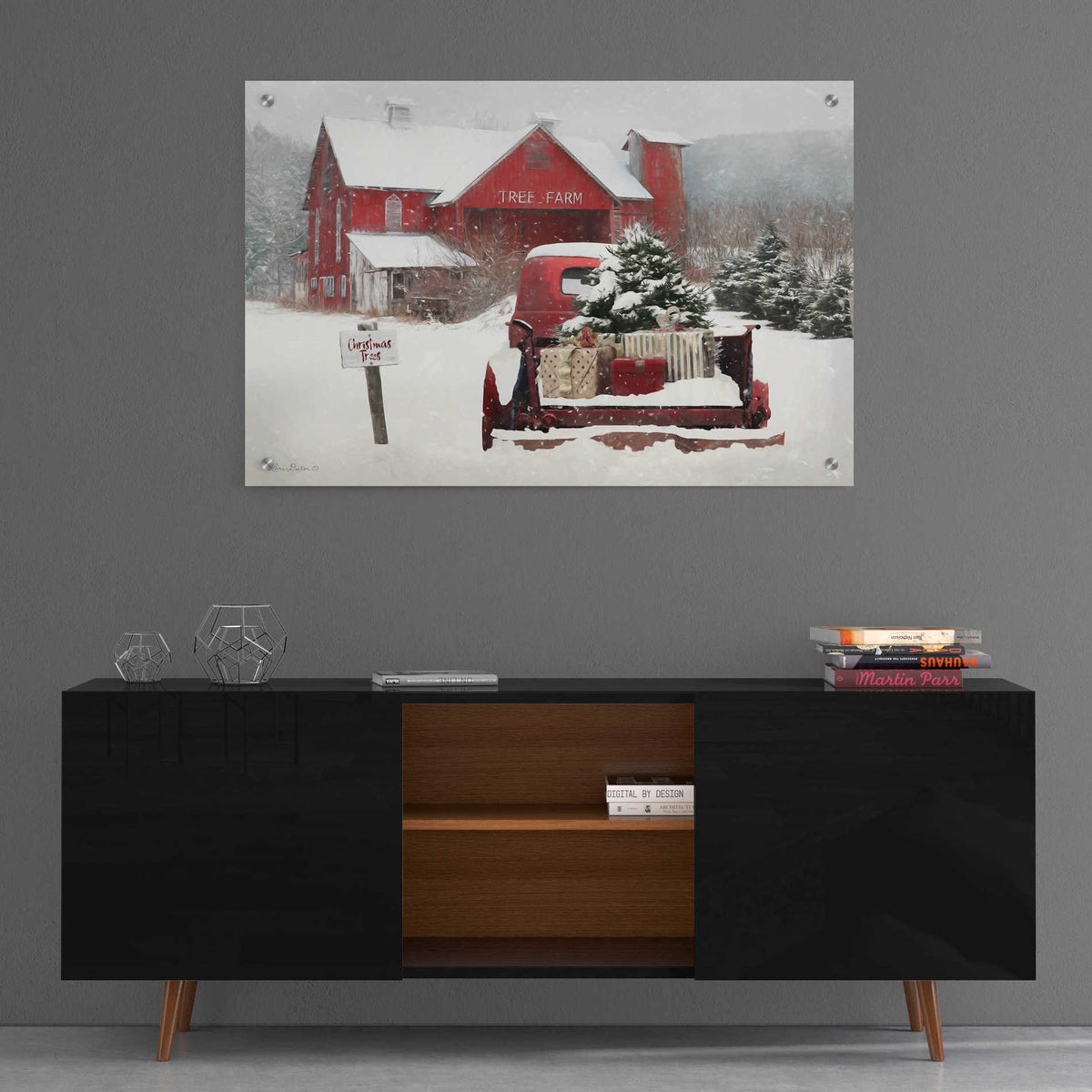 Epic Art 'Tree Farm Christmas' by Lori Deiter, Acrylic Glass Wall Art,36x24