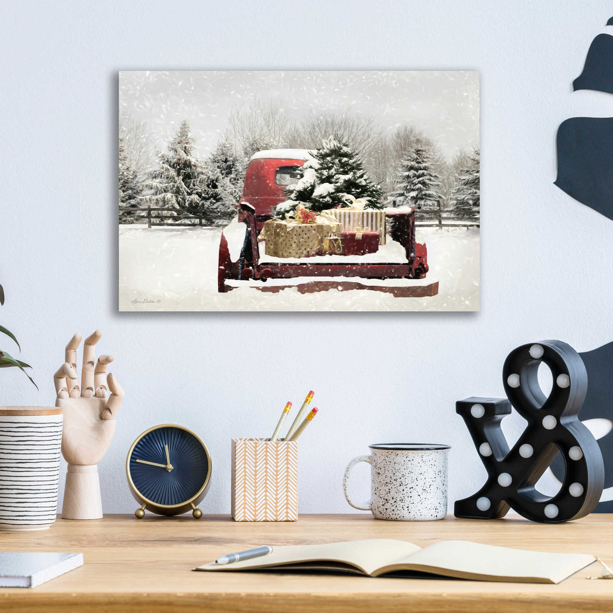 Epic Art 'Snowy Presents' by Lori Deiter, Acrylic Glass Wall Art,16x12