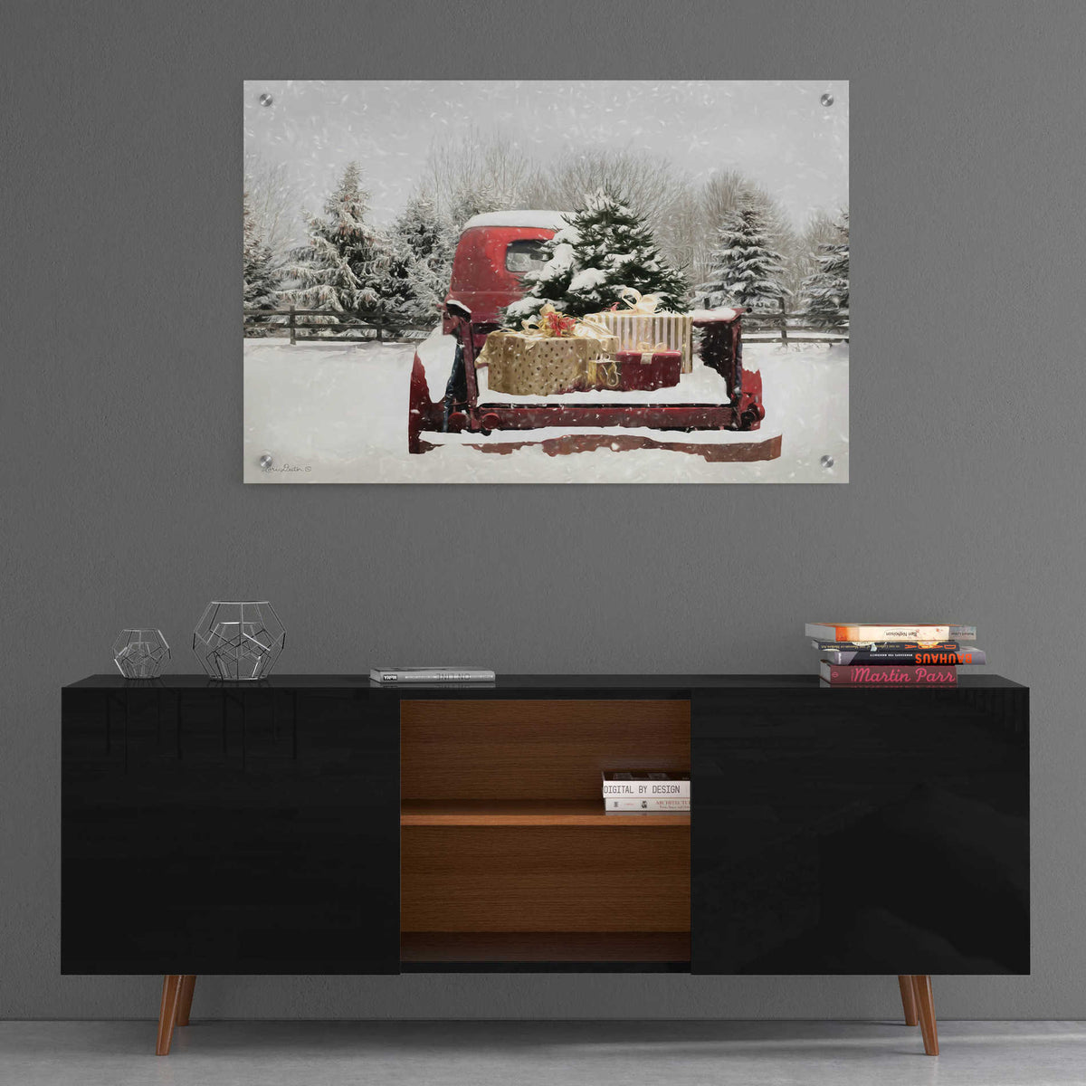 Epic Art 'Snowy Presents' by Lori Deiter, Acrylic Glass Wall Art,36x24