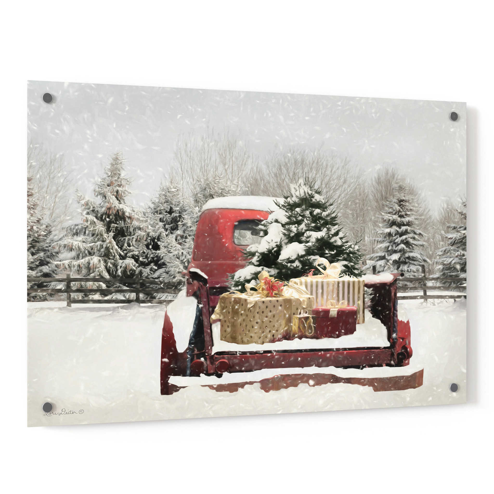 Epic Art 'Snowy Presents' by Lori Deiter, Acrylic Glass Wall Art,36x24