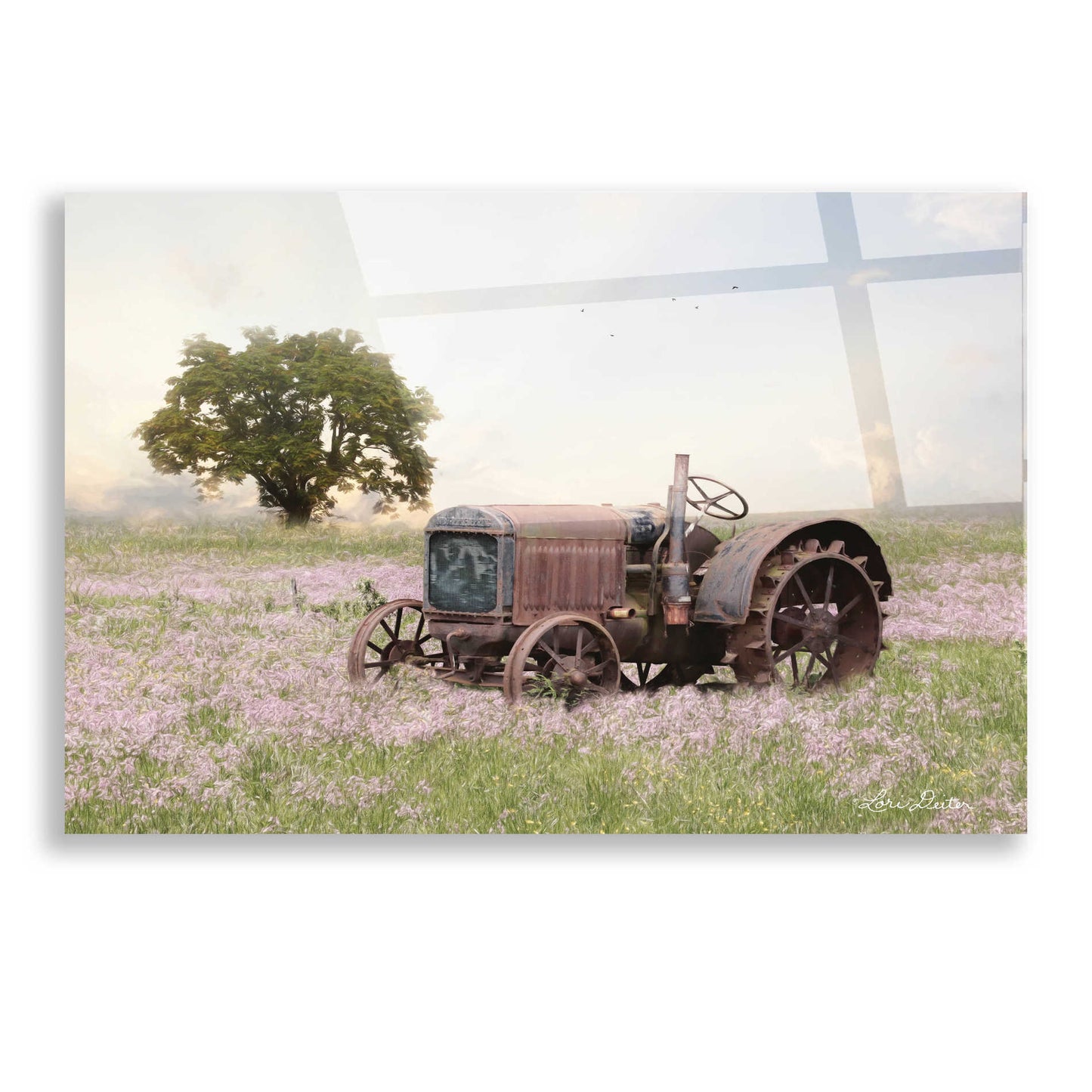 Epic Art 'Tractor at Sunset' by Lori Deiter, Acrylic Glass Wall Art