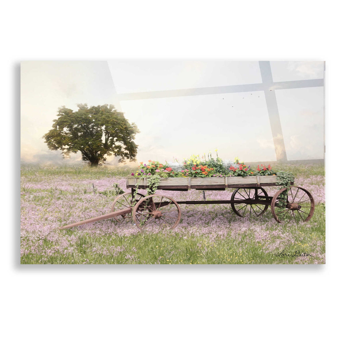 Epic Art 'Flower Wagon at Sunset' by Lori Deiter, Acrylic Glass Wall Art