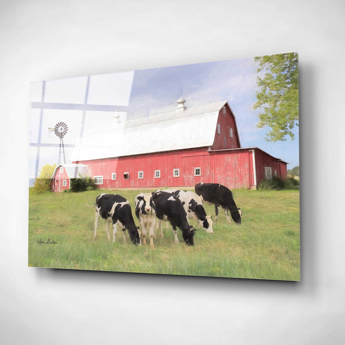 Epic Art 'Henderson Cows' by Lori Deiter, Acrylic Glass Wall Art,24x16