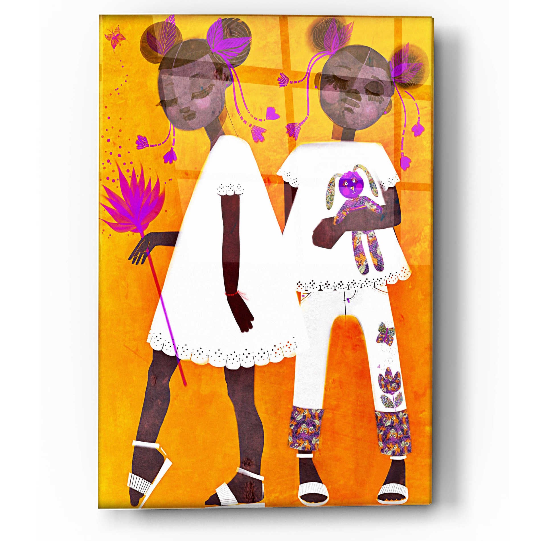 Epic Art 'The Petite Twins' by Erin Robinson, Acrylic Glass Wall Art,12x16