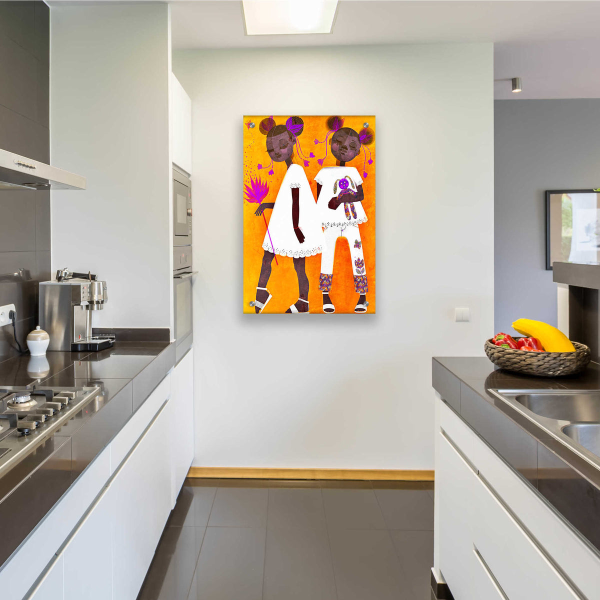 Epic Art 'The Petite Twins' by Erin Robinson, Acrylic Glass Wall Art,24x36