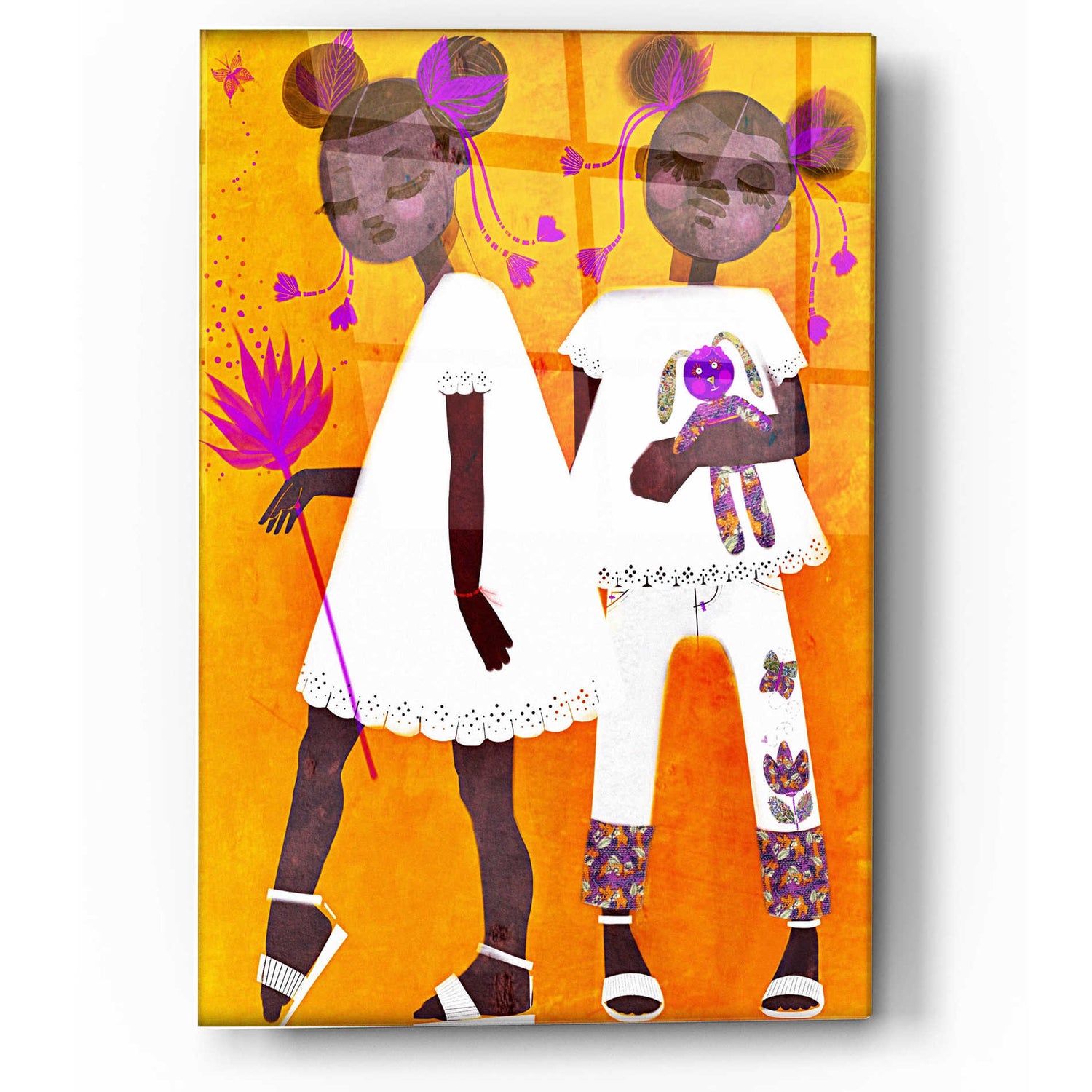 Epic Art 'The Petite Twins' by Erin Robinson, Acrylic Glass Wall Art