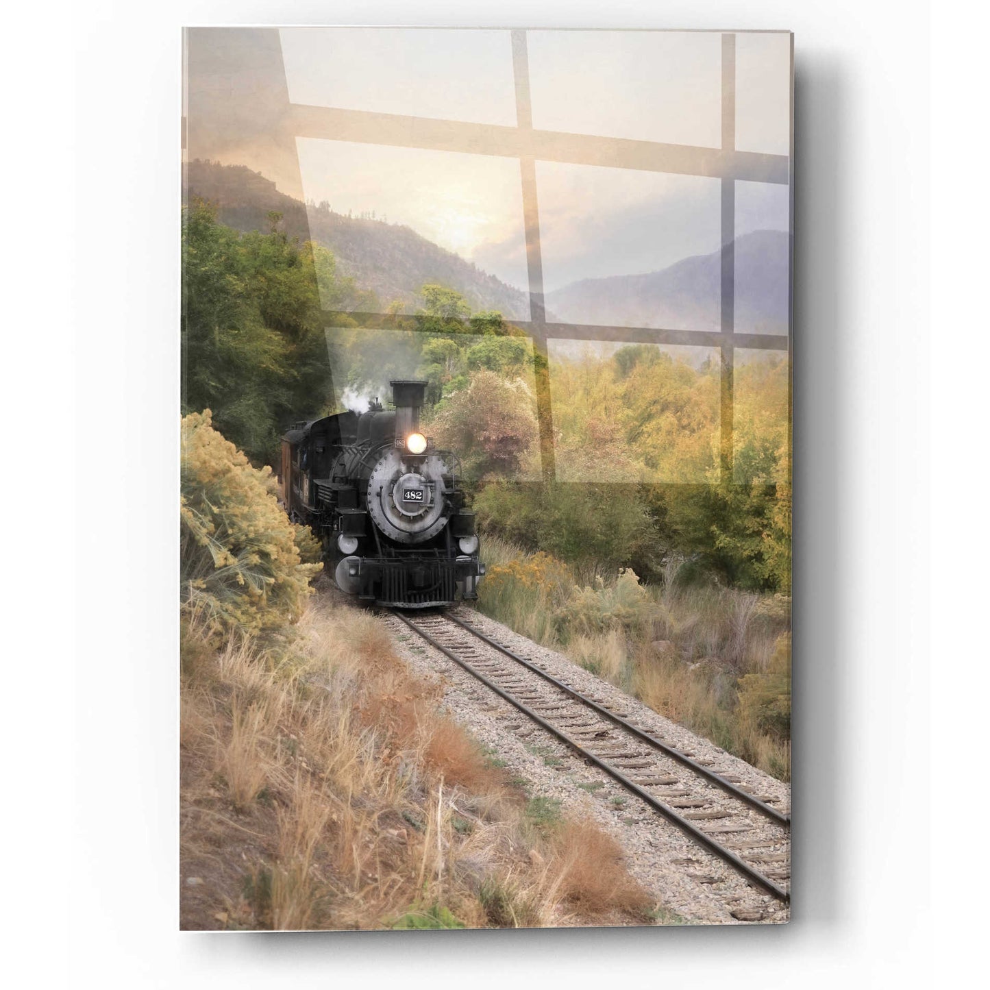 Epic Art 'Durango Train at Sunset' by Lori Deiter, Acrylic Glass Wall Art,12x16