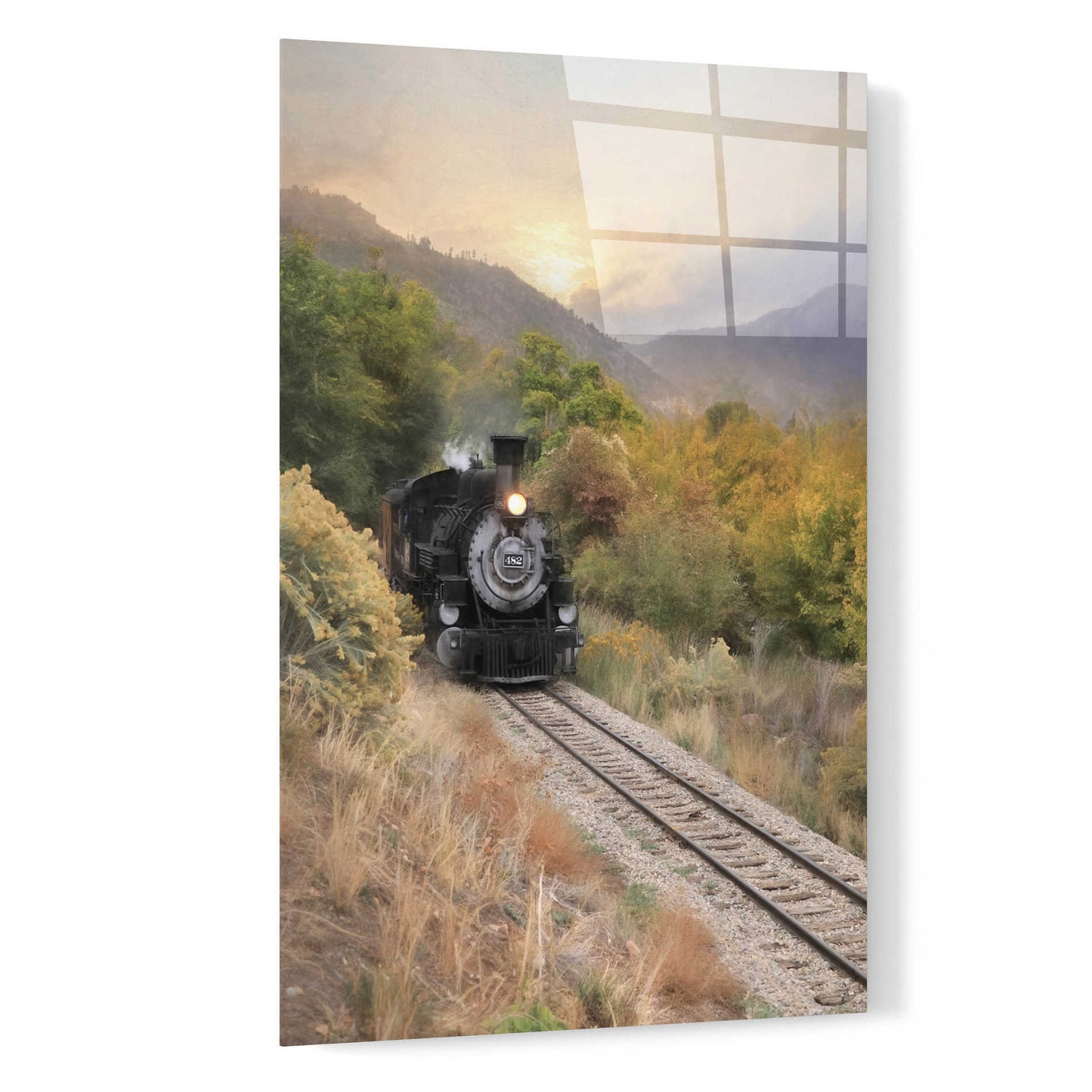 Epic Art 'Durango Train at Sunset' by Lori Deiter, Acrylic Glass Wall Art,16x24