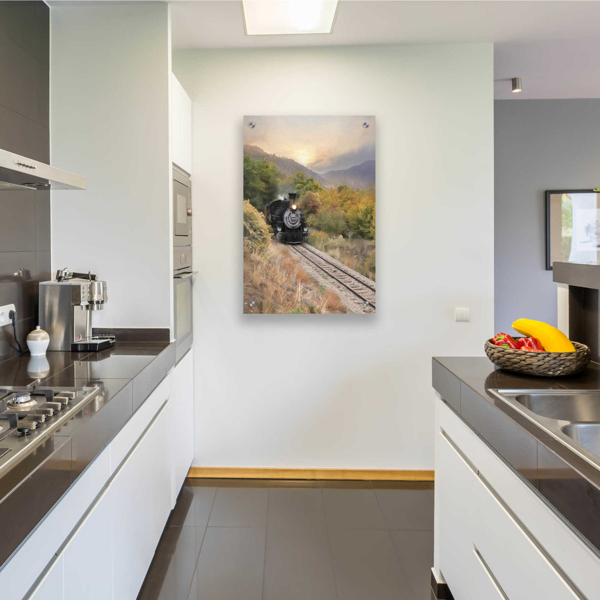 Epic Art 'Durango Train at Sunset' by Lori Deiter, Acrylic Glass Wall Art,24x36