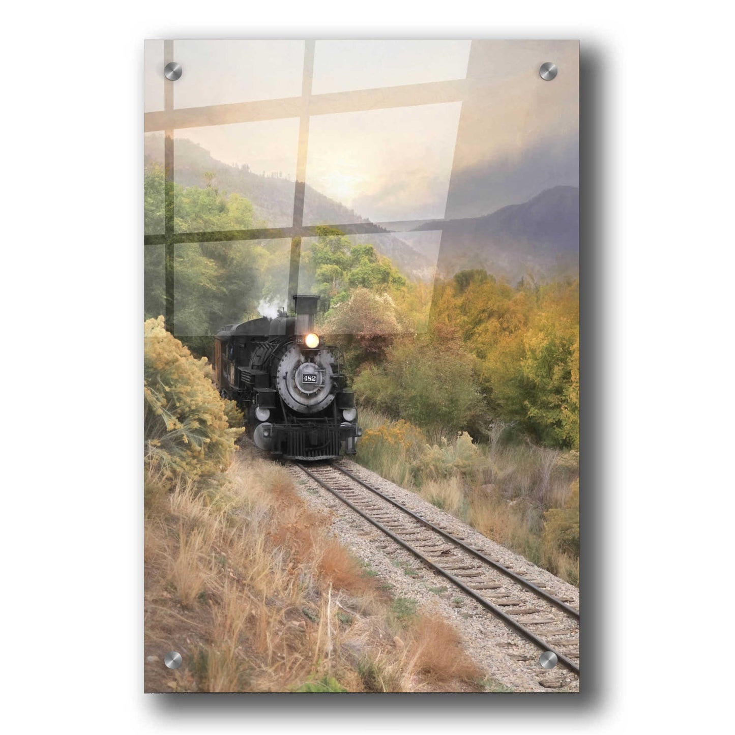 Epic Art 'Durango Train at Sunset' by Lori Deiter, Acrylic Glass Wall Art,24x36