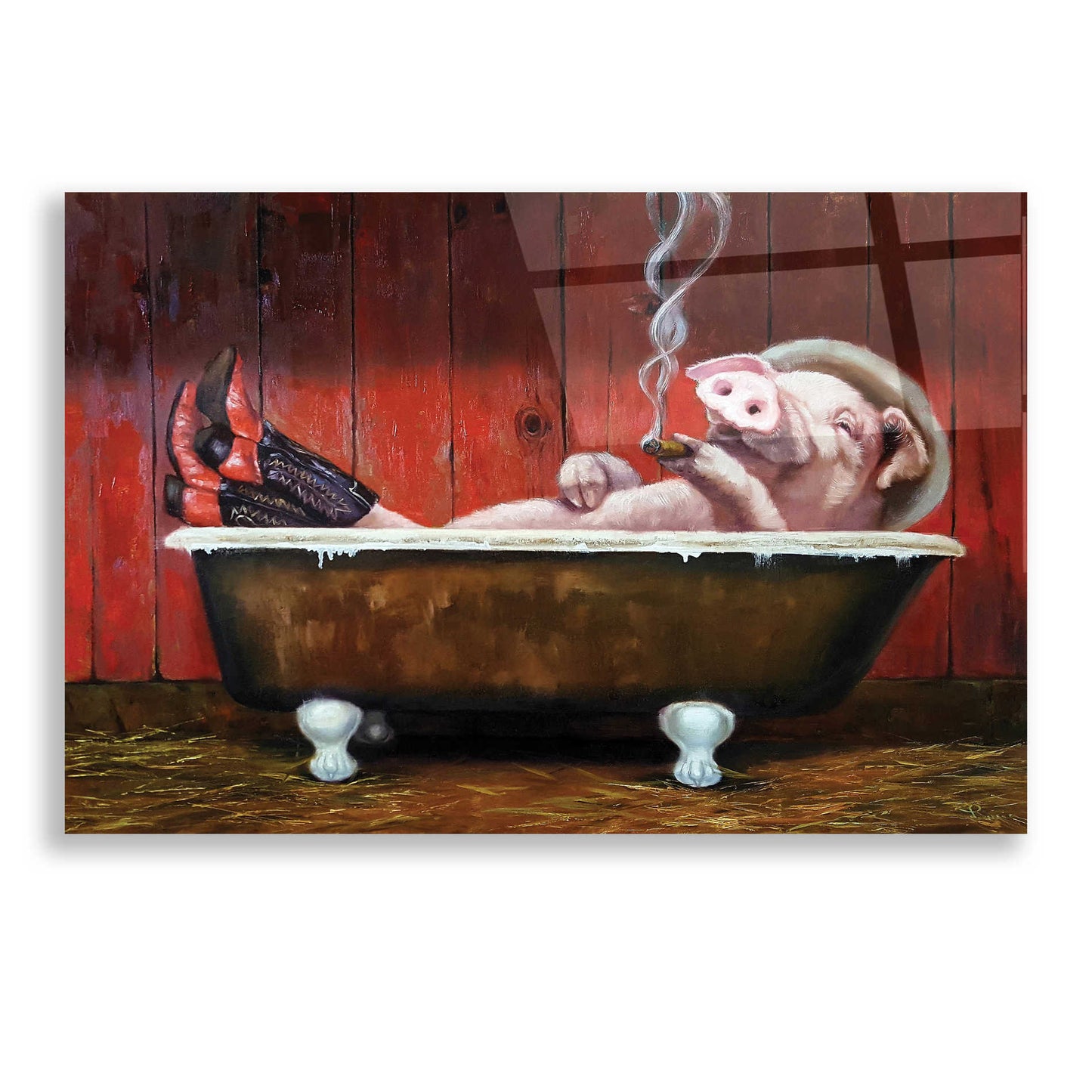 Epic Art 'Hog Heaven' by Lucia Heffernan, Acrylic Glass Wall Art,24x16