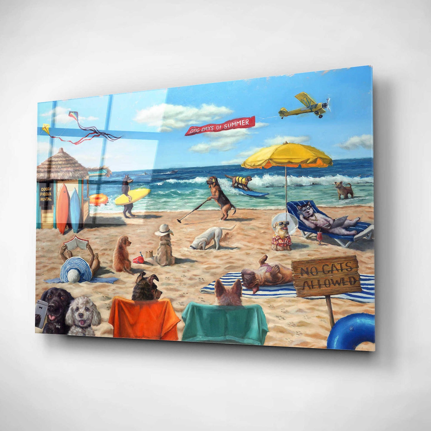 Epic Art 'Dog Beach' by Lucia Heffernan, Acrylic Glass Wall Art,16x12