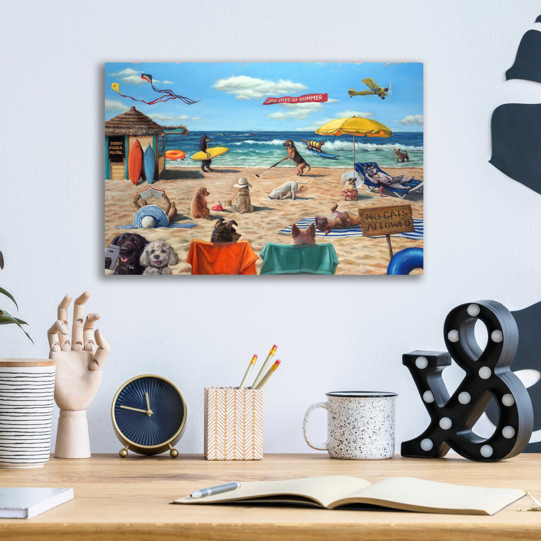 Epic Art 'Dog Beach' by Lucia Heffernan, Acrylic Glass Wall Art,16x12