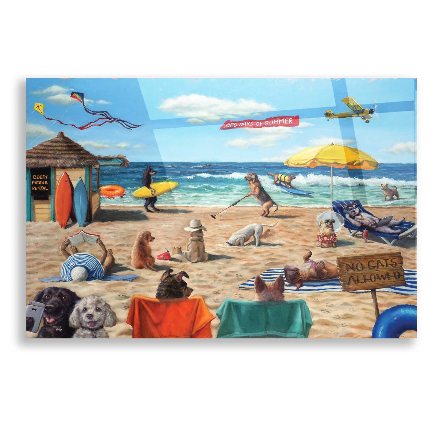 Epic Art 'Dog Beach' by Lucia Heffernan, Acrylic Glass Wall Art,16x12