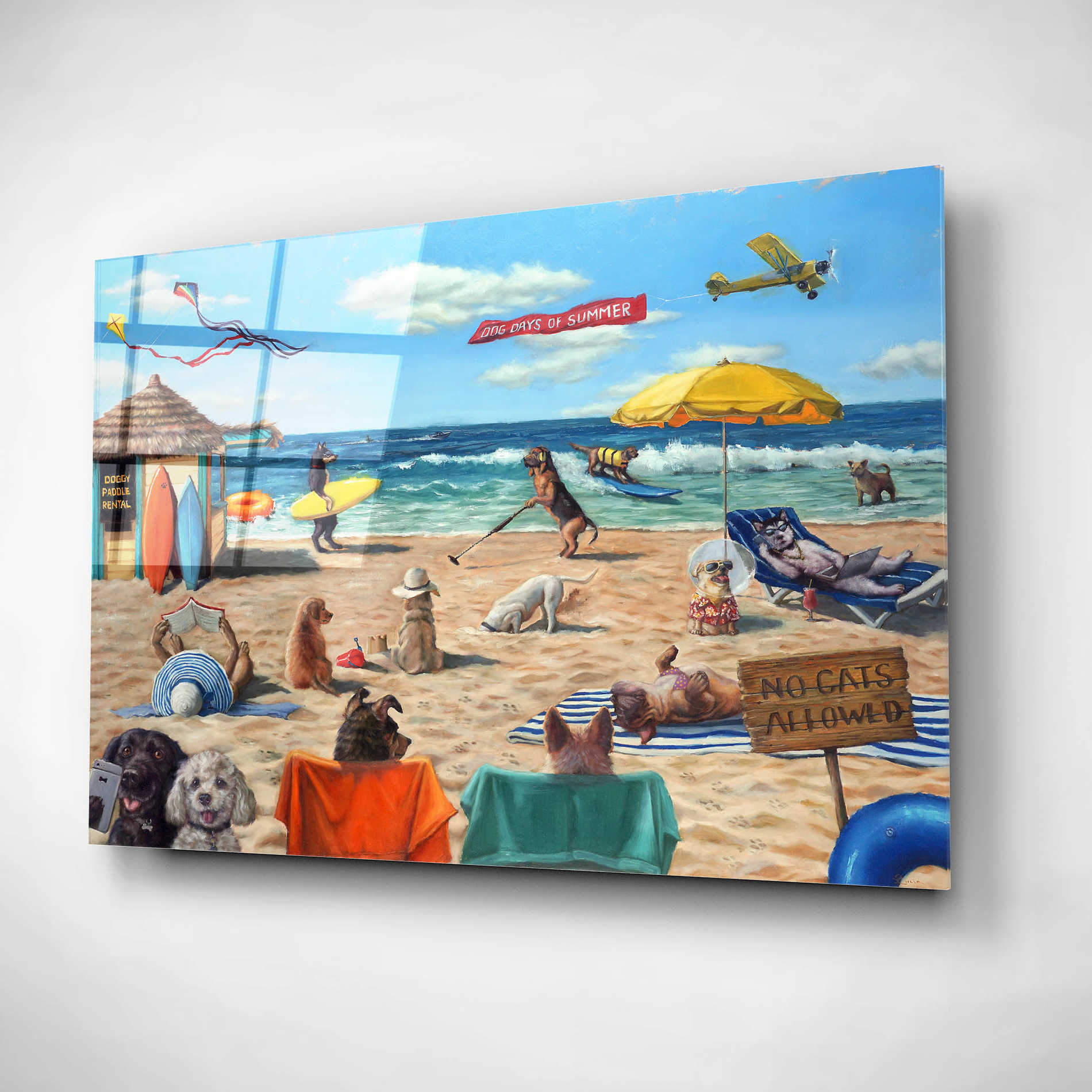 Epic Art 'Dog Beach' by Lucia Heffernan, Acrylic Glass Wall Art,24x16