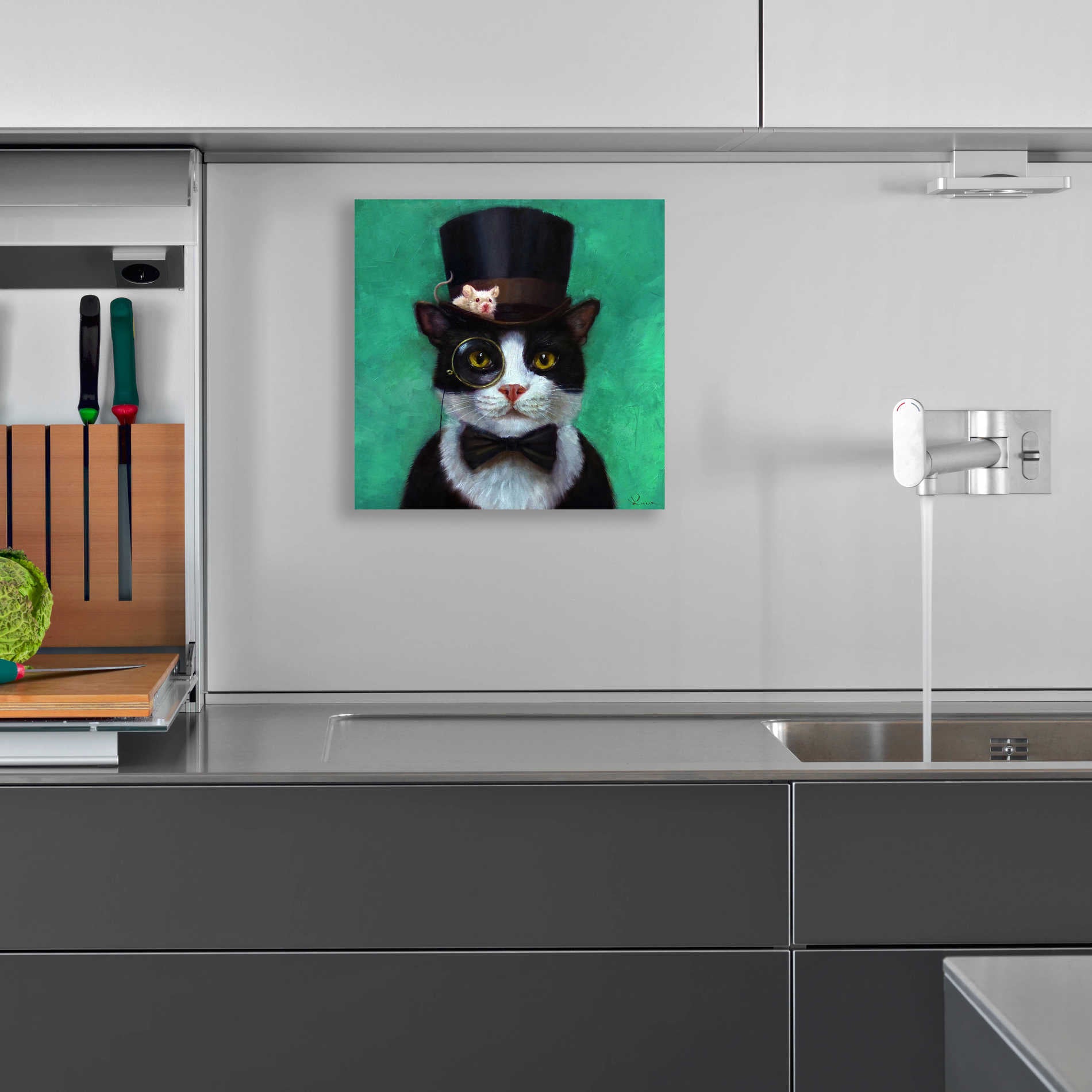 Epic Art 'Tuxedo Cat' by Lucia Heffernan, Acrylic Glass Wall Art,12x12