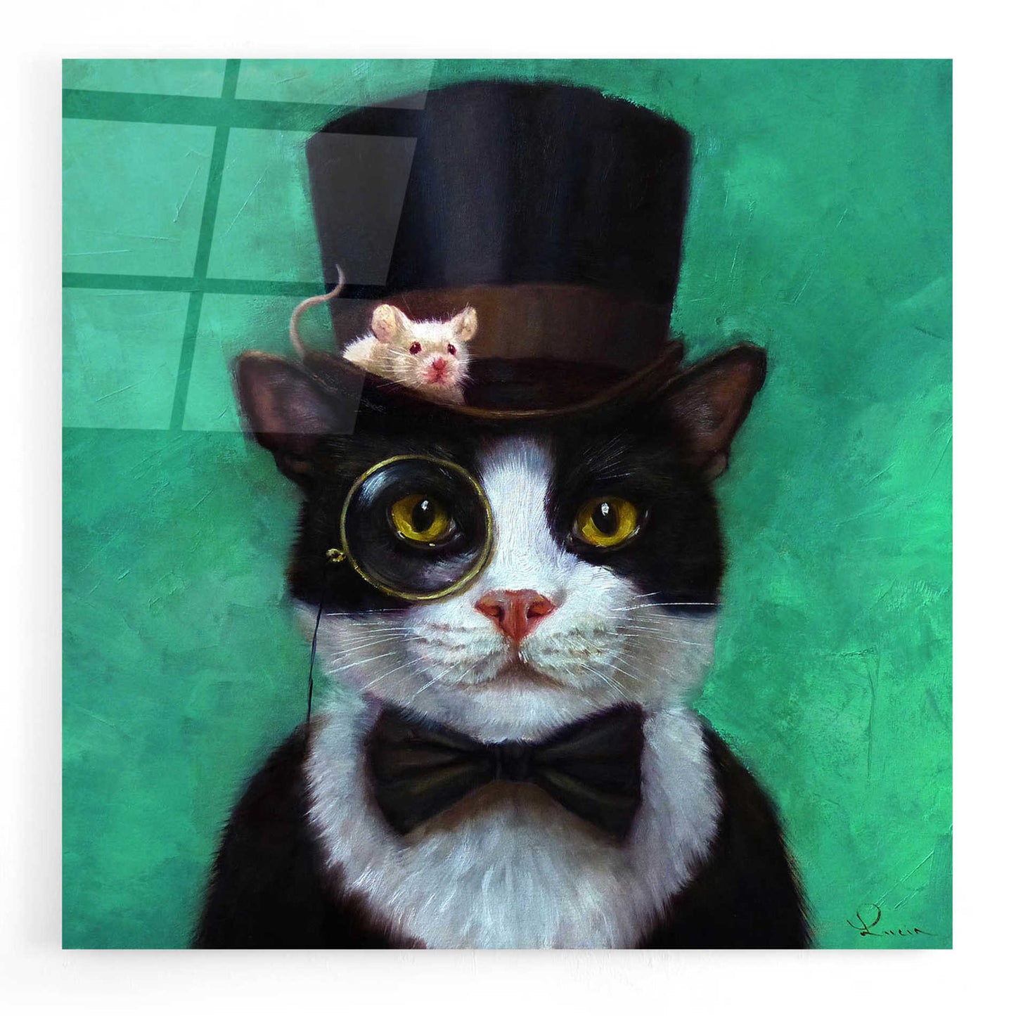 Epic Art 'Tuxedo Cat' by Lucia Heffernan, Acrylic Glass Wall Art,12x12