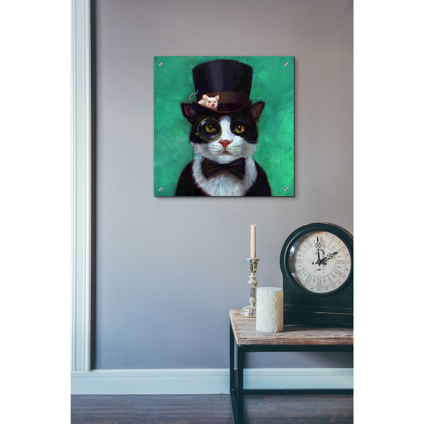 Epic Art 'Tuxedo Cat' by Lucia Heffernan, Acrylic Glass Wall Art,24x24