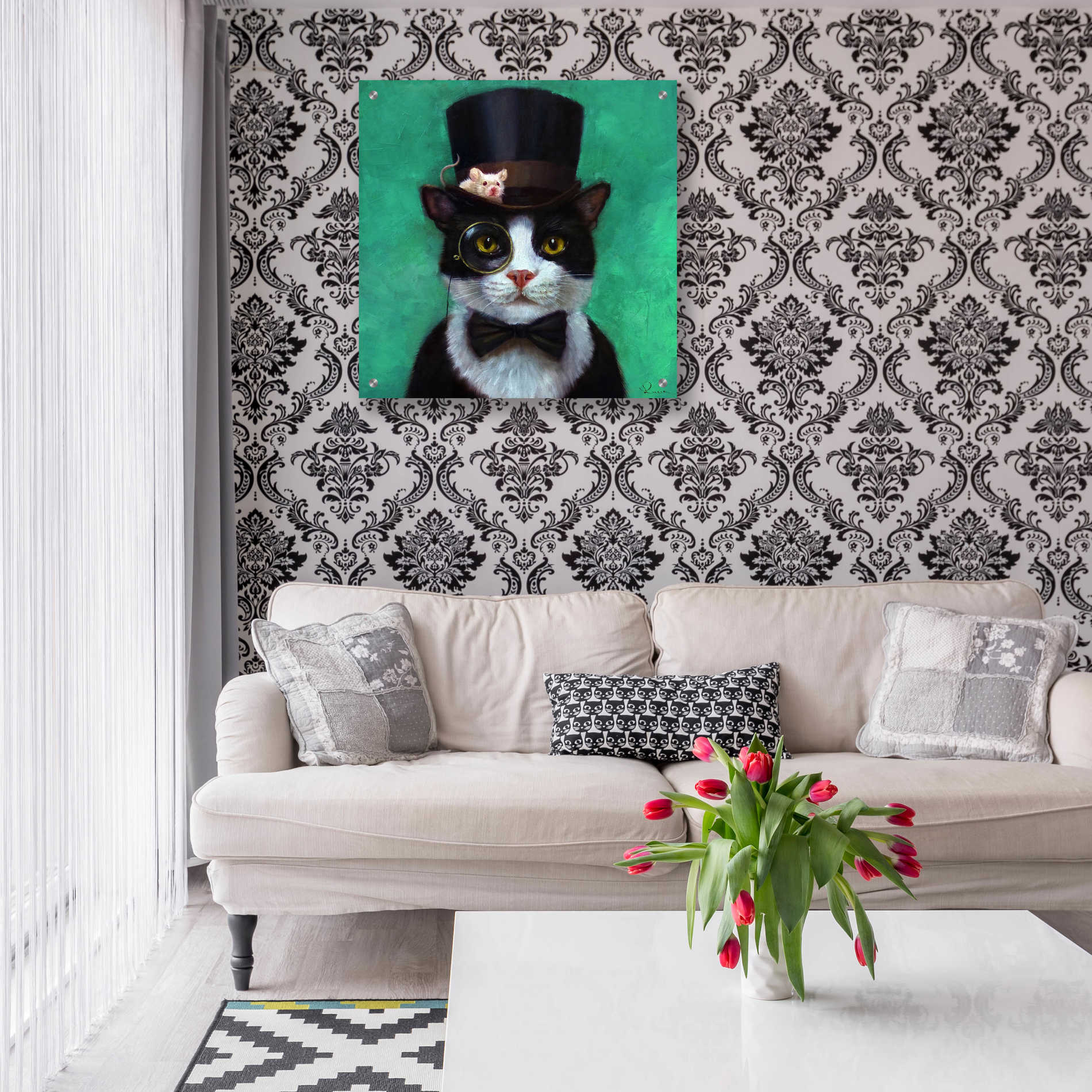 Epic Art 'Tuxedo Cat' by Lucia Heffernan, Acrylic Glass Wall Art,24x24