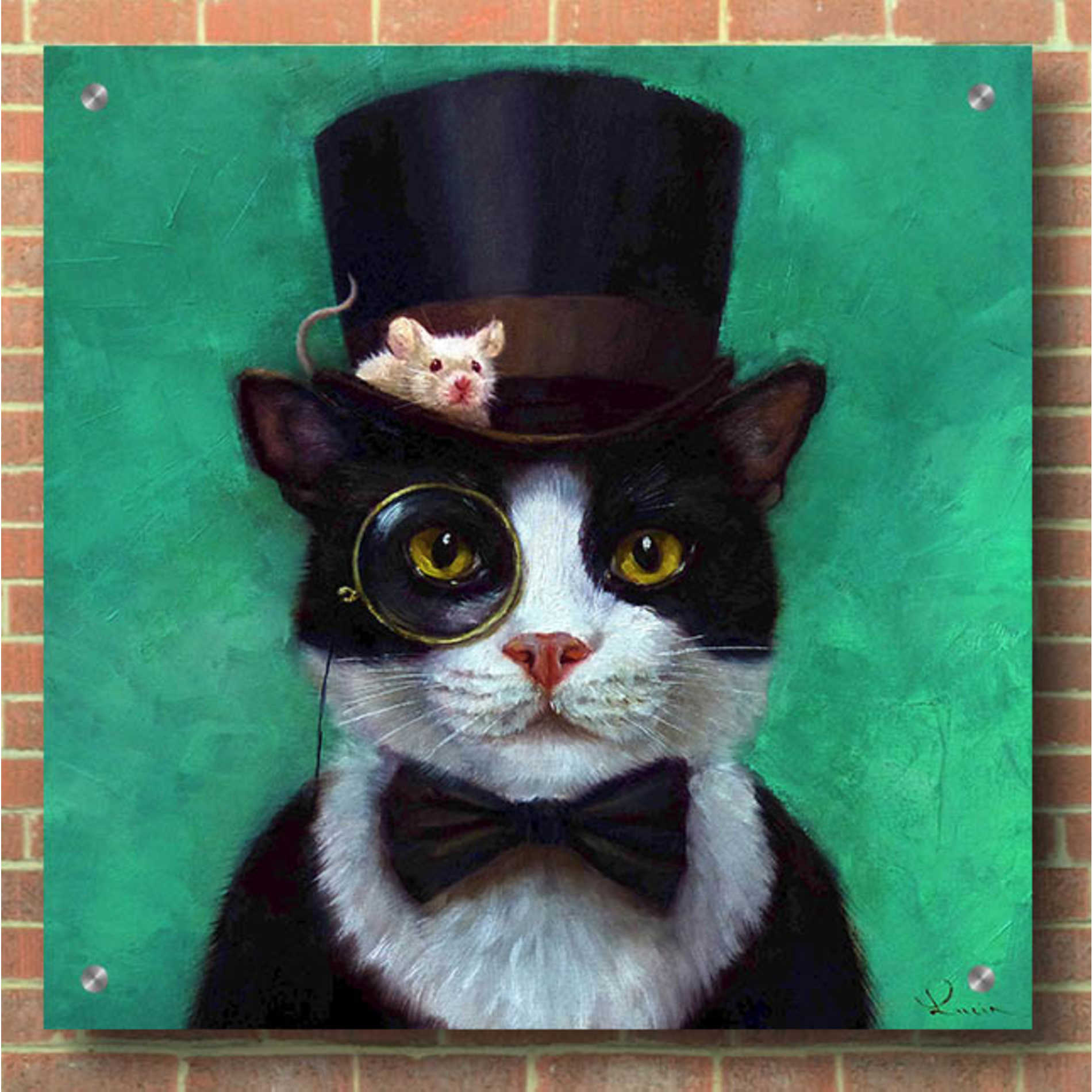 Epic Art 'Tuxedo Cat' by Lucia Heffernan, Acrylic Glass Wall Art,36x36