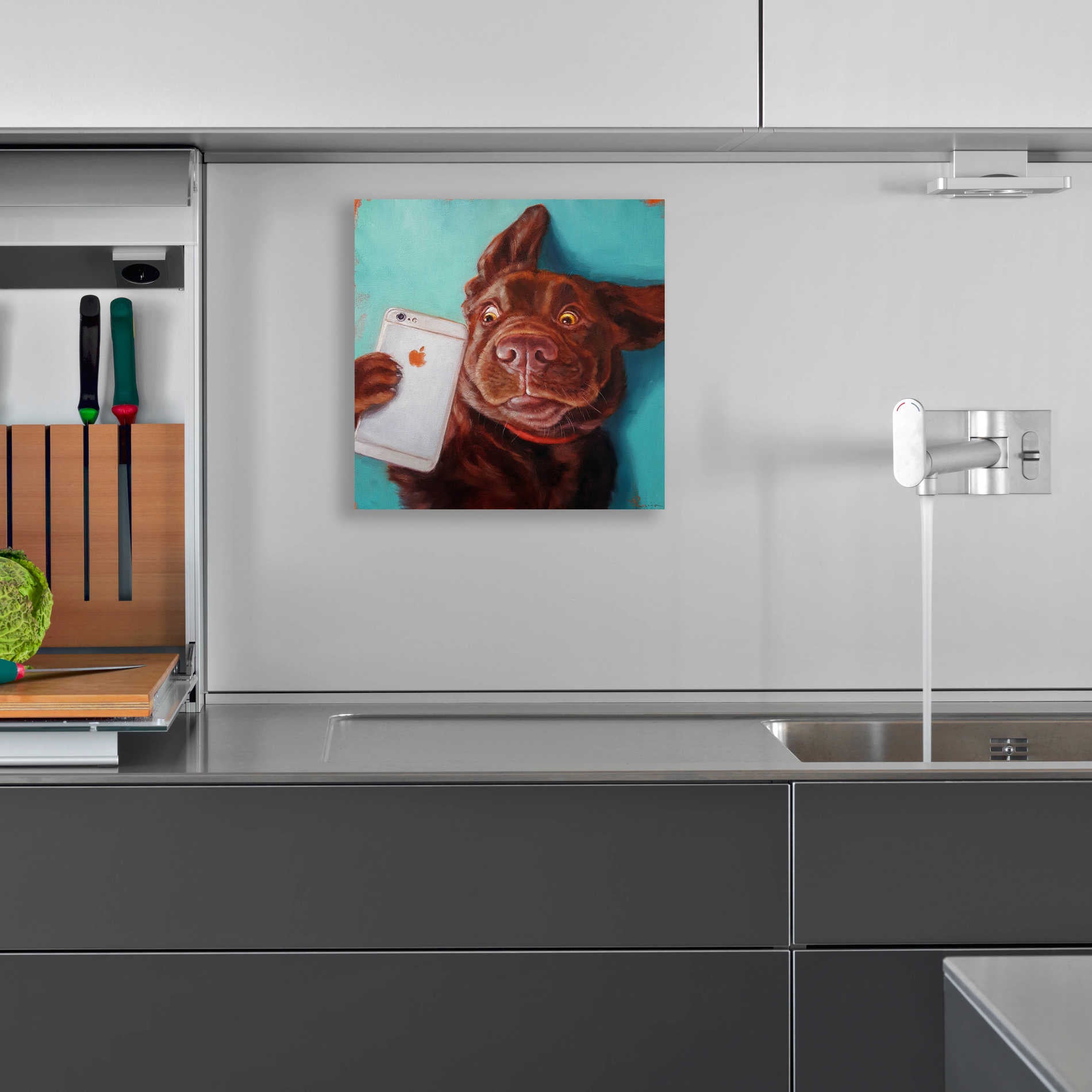 Epic Art 'Dog Selfie' by Lucia Heffernan, Acrylic Glass Wall Art,12x12