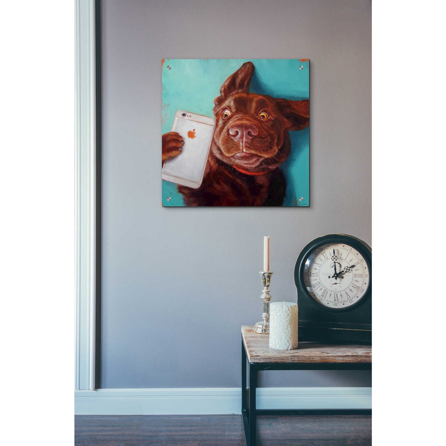 Epic Art 'Dog Selfie' by Lucia Heffernan, Acrylic Glass Wall Art,24x24