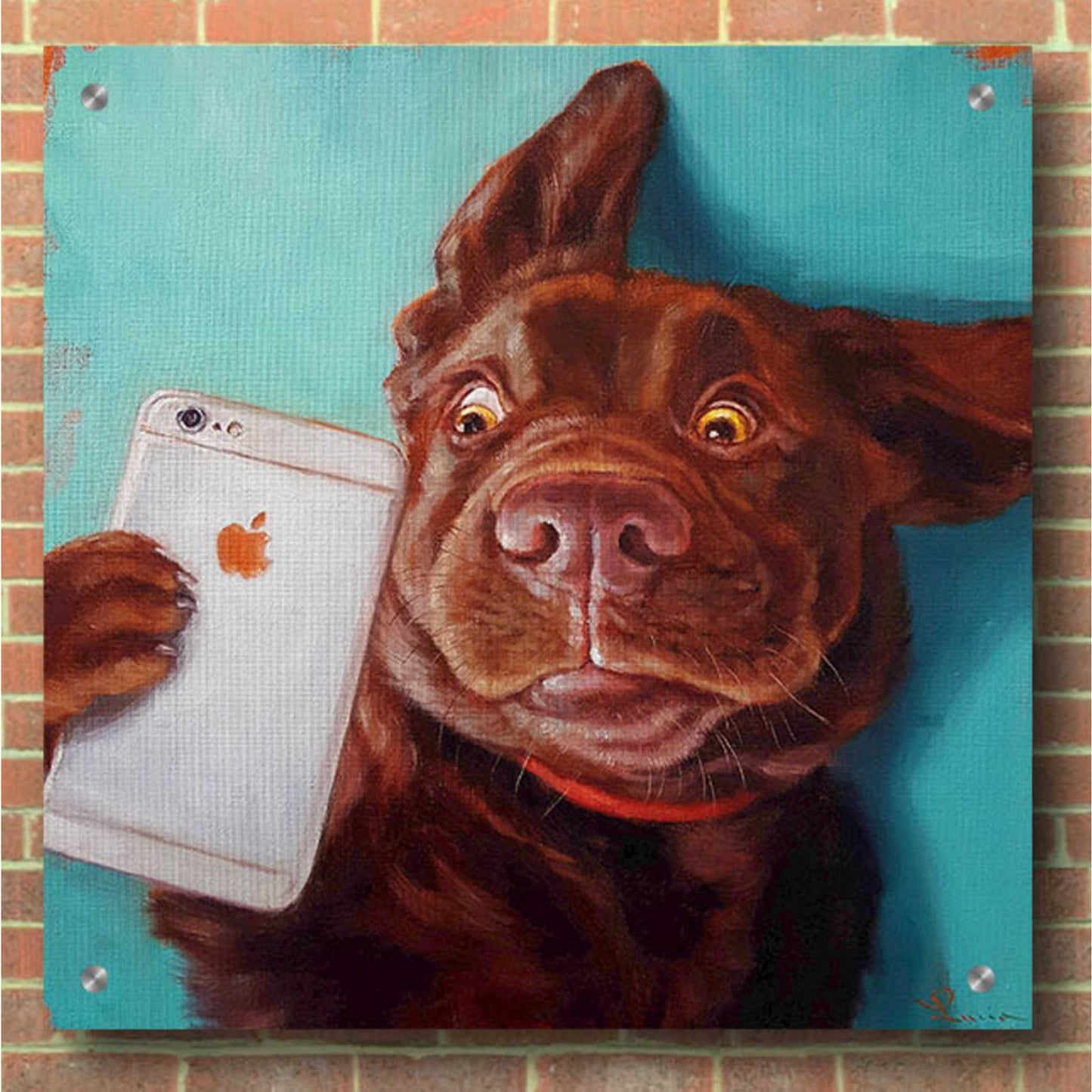 Epic Art 'Dog Selfie' by Lucia Heffernan, Acrylic Glass Wall Art,36x36