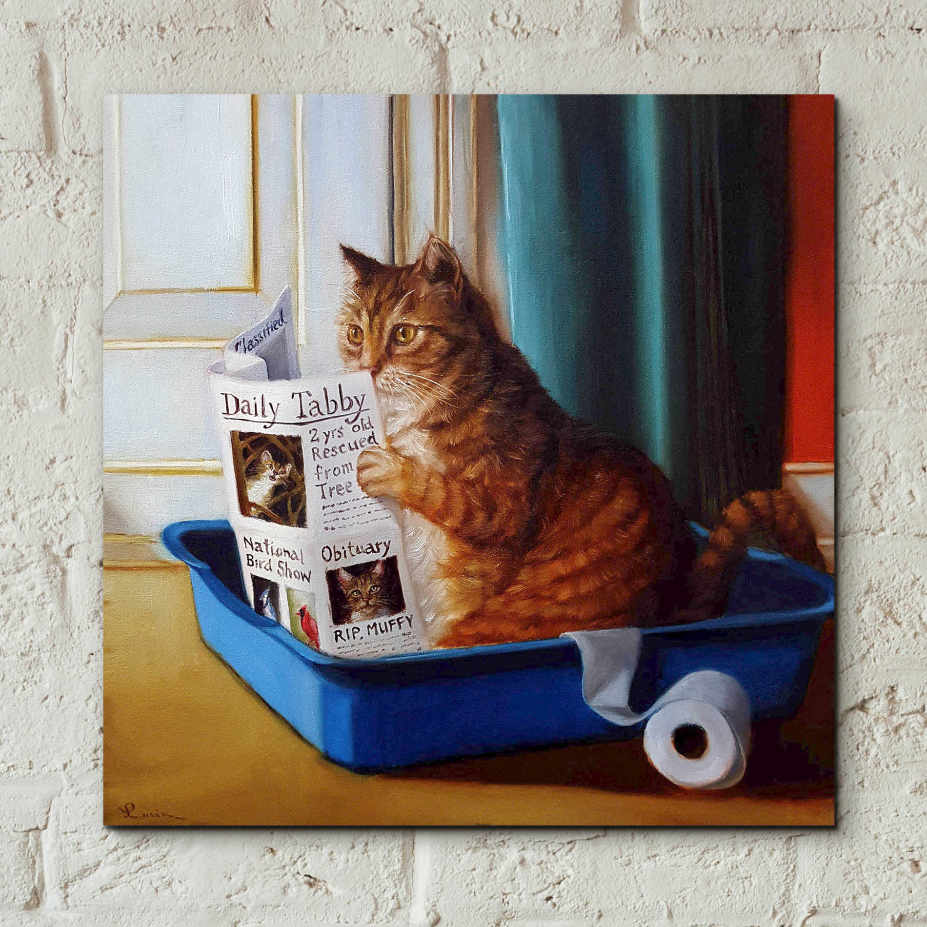 Epic Art 'Kitty Throne' by Lucia Heffernan, Acrylic Glass Wall Art,12x12