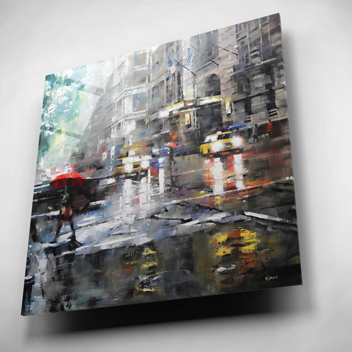 Epic Art 'Manhattan Red Umbrella' by Mark Lague, Acrylic Glass Wall Art,12x12