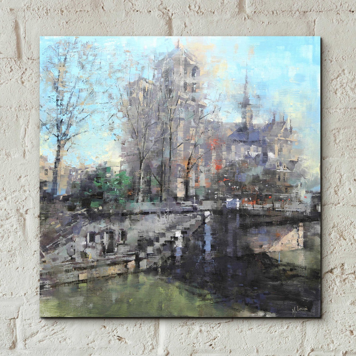 Epic Art 'Notre Dame on the Seine' by Mark Lague, Acrylic Glass Wall Art,12x12