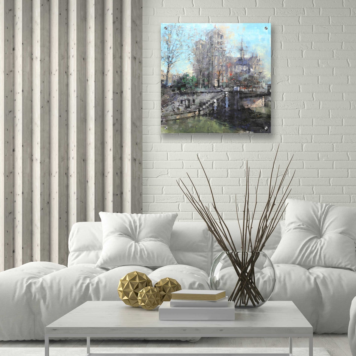 Epic Art 'Notre Dame on the Seine' by Mark Lague, Acrylic Glass Wall Art,24x24