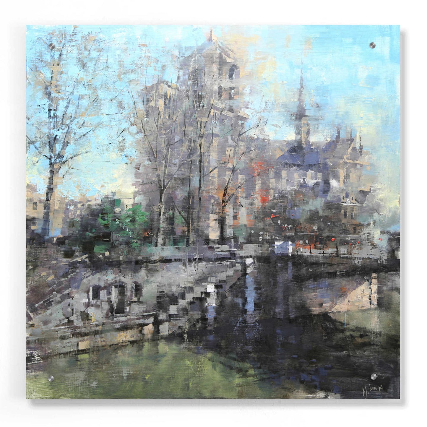 Epic Art 'Notre Dame on the Seine' by Mark Lague, Acrylic Glass Wall Art,24x24