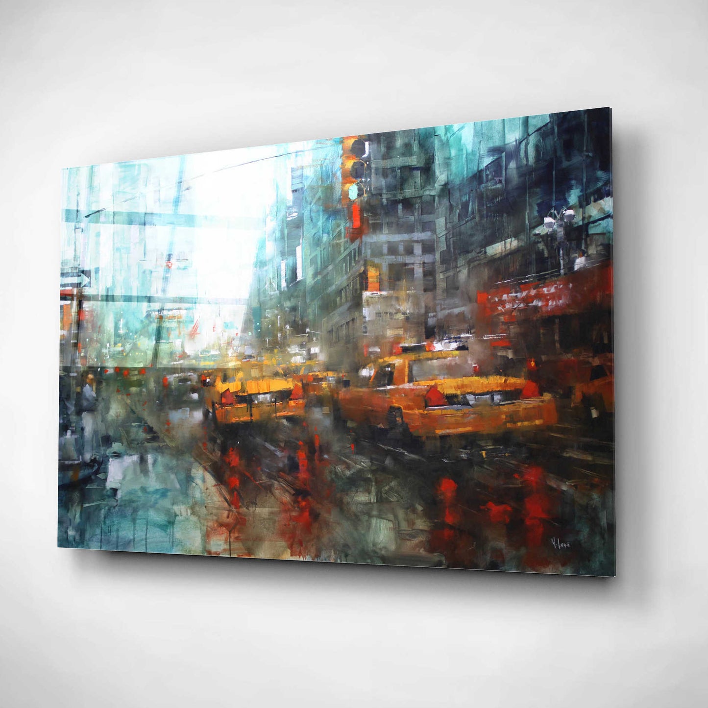 Epic Art 'Times Square Reflections' by Mark Lague, Acrylic Glass Wall Art,16x12