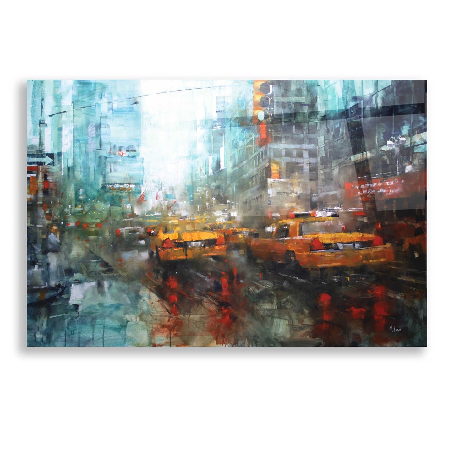 Epic Art 'Times Square Reflections' by Mark Lague, Acrylic Glass Wall Art,16x12