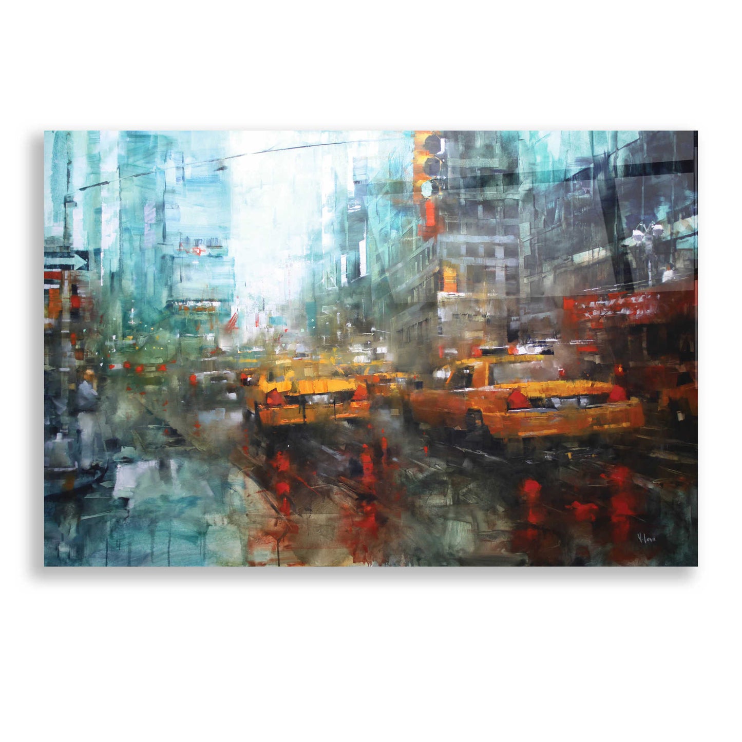 Epic Art 'Times Square Reflections' by Mark Lague, Acrylic Glass Wall Art,24x16