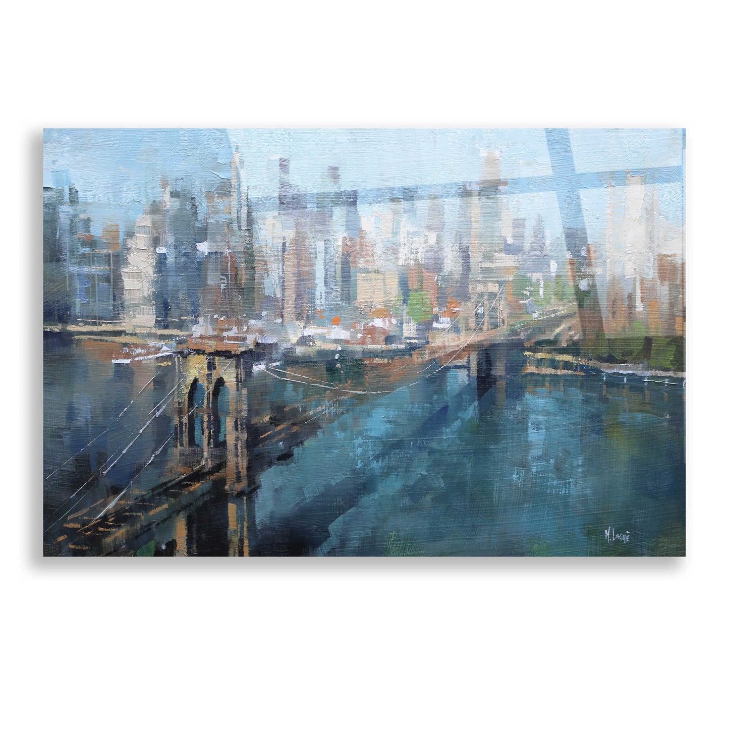 Epic Art 'Brooklyn Bridge' by Mark Lague, Acrylic Glass Wall Art,16x12