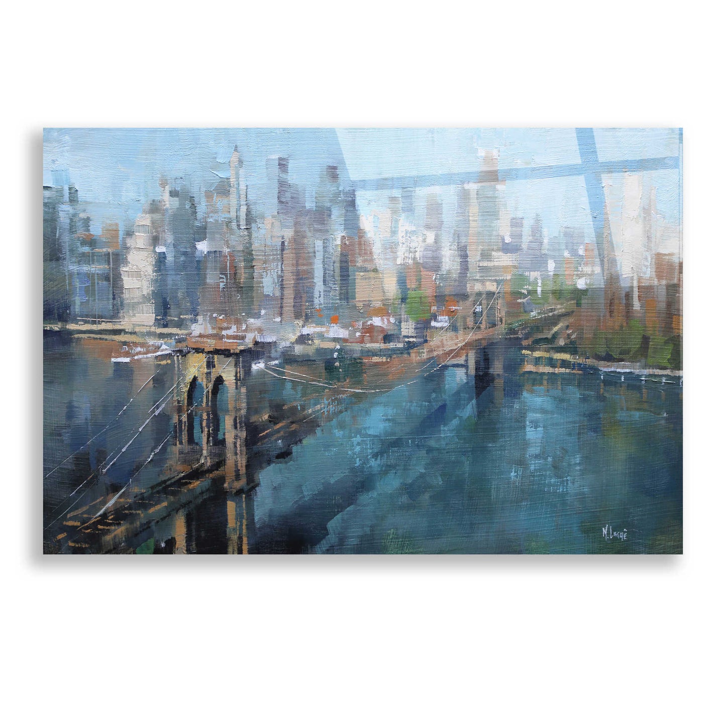 Epic Art 'Brooklyn Bridge' by Mark Lague, Acrylic Glass Wall Art,24x16