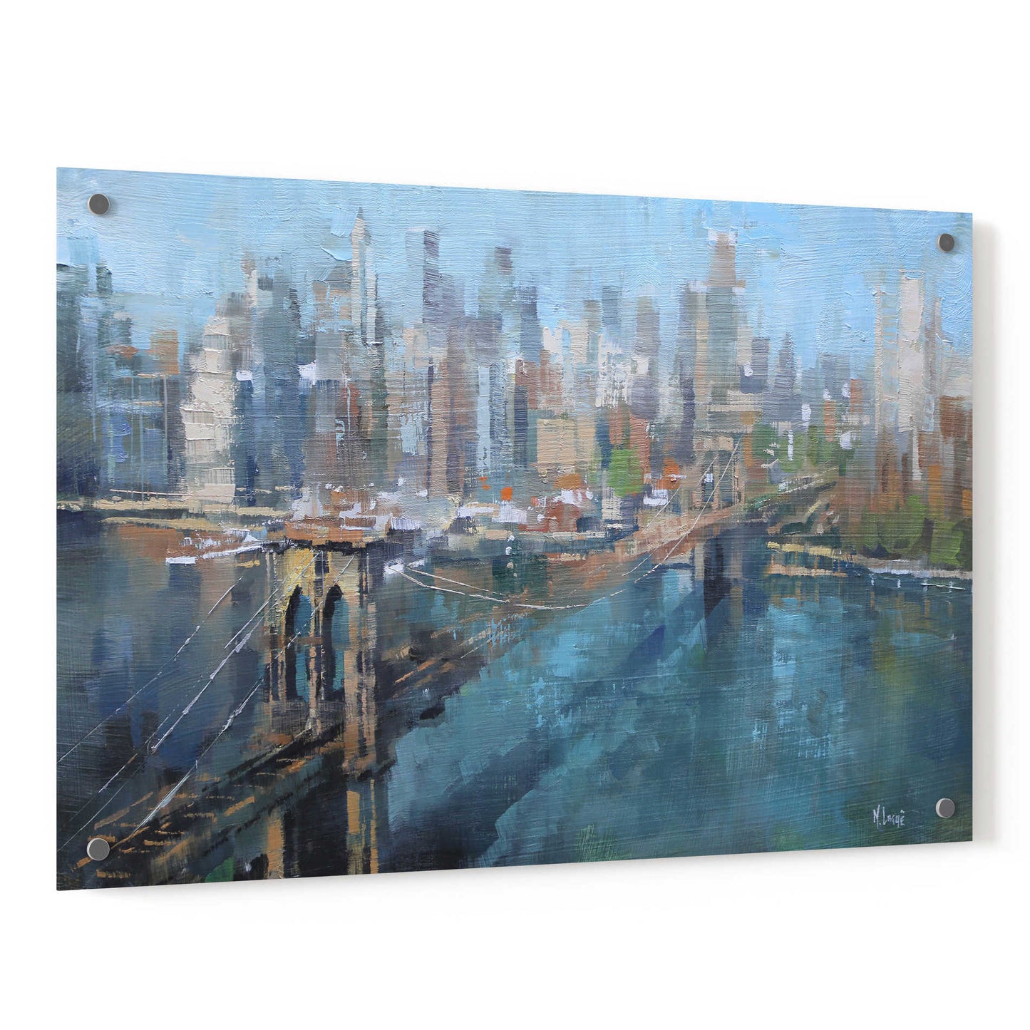 Epic Art 'Brooklyn Bridge' by Mark Lague, Acrylic Glass Wall Art,36x24