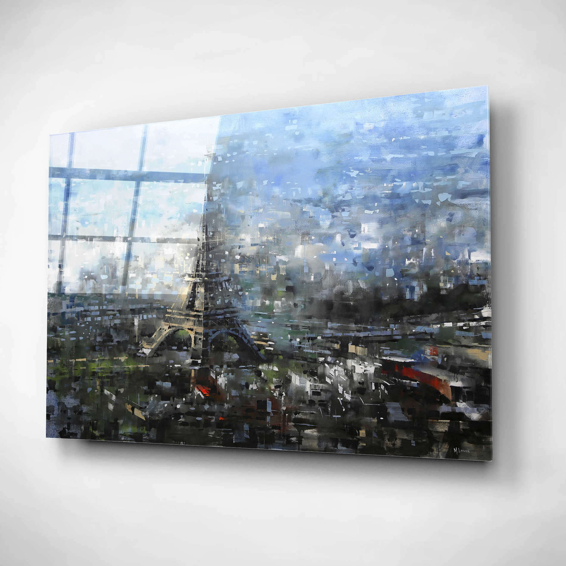 Epic Art 'Blue Paris' by Mark Lague, Acrylic Glass Wall Art,16x12