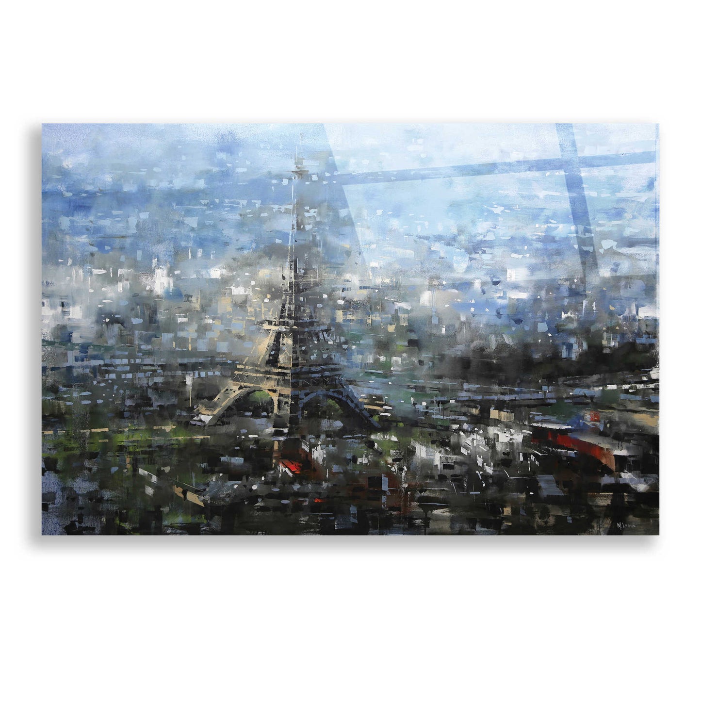 Epic Art 'Blue Paris' by Mark Lague, Acrylic Glass Wall Art,24x16