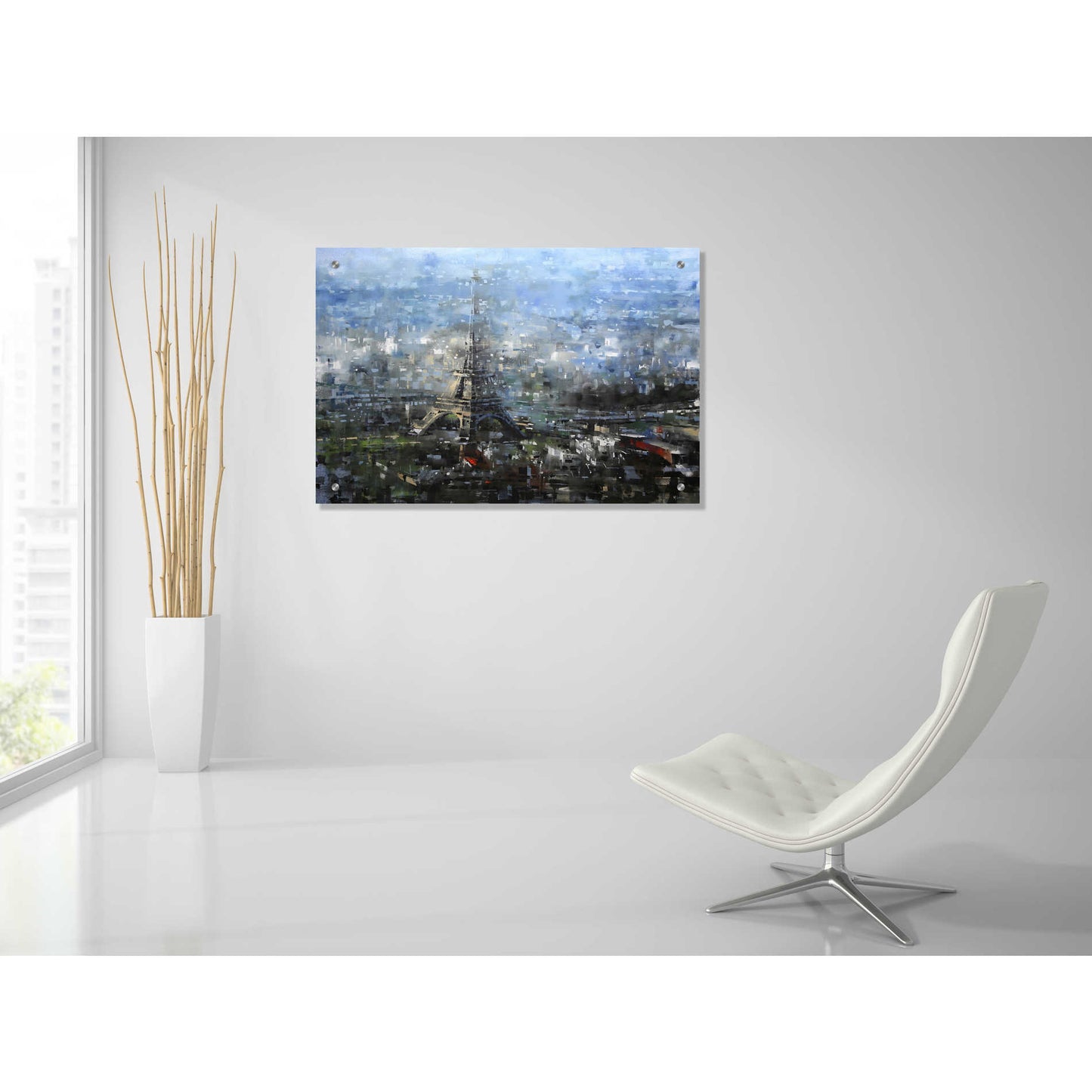 Epic Art 'Blue Paris' by Mark Lague, Acrylic Glass Wall Art,36x24