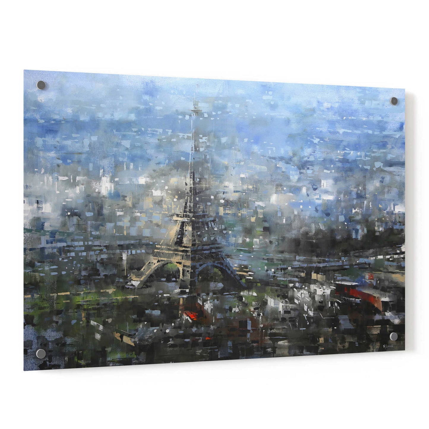 Epic Art 'Blue Paris' by Mark Lague, Acrylic Glass Wall Art,36x24