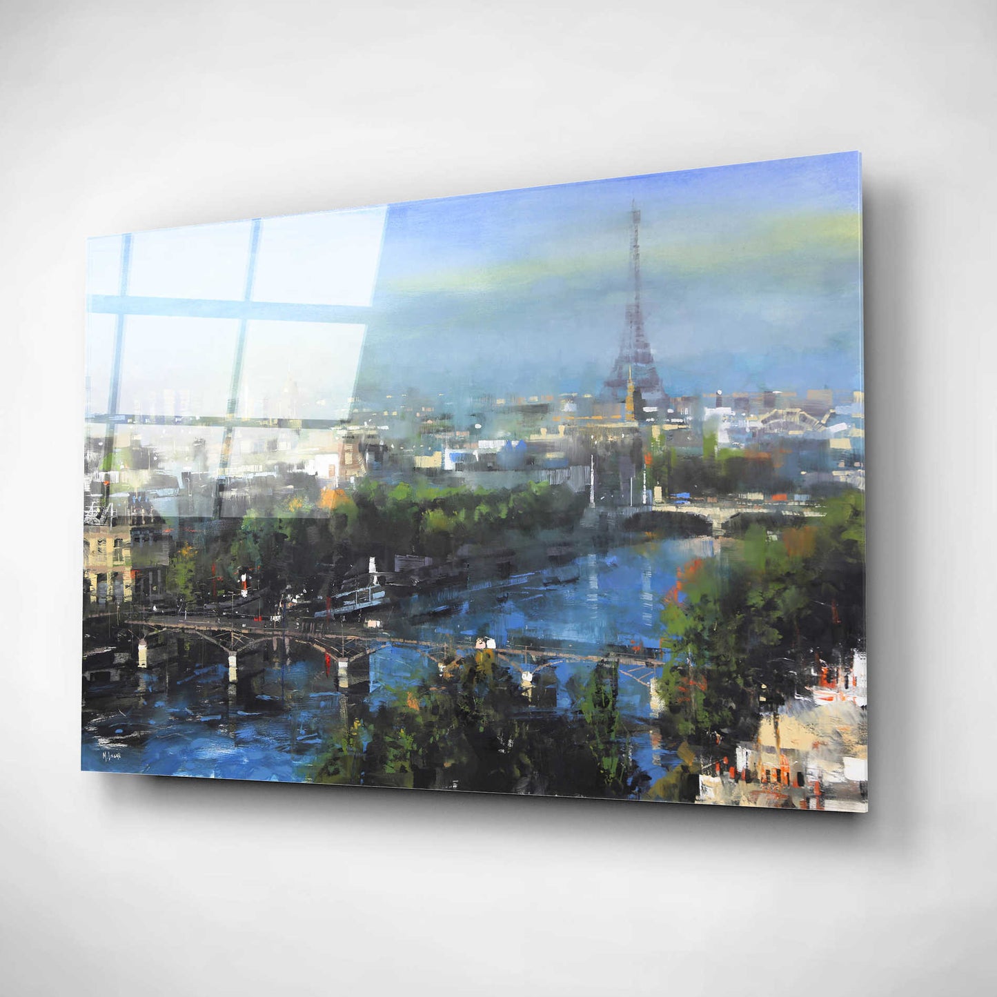 Epic Art 'Paris Pedestrian Bridge' by Mark Lague, Acrylic Glass Wall Art,16x12